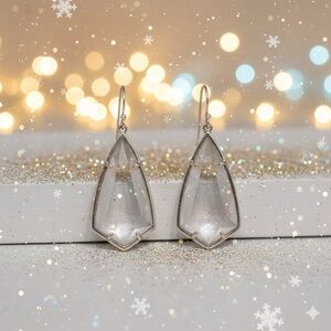 Kendra Scott Carla Drop Earrings in Silver Frame & Gray